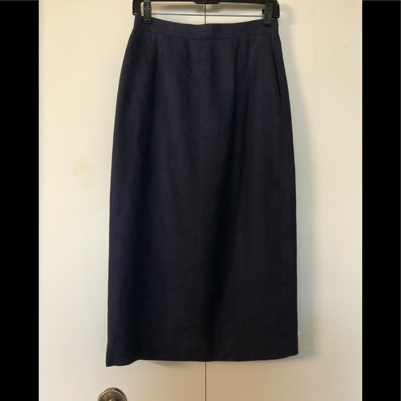 Liz Claiborne 100% Linen Skirt Sz 8P Pencil Straight Pockets - Picture 10 of 12